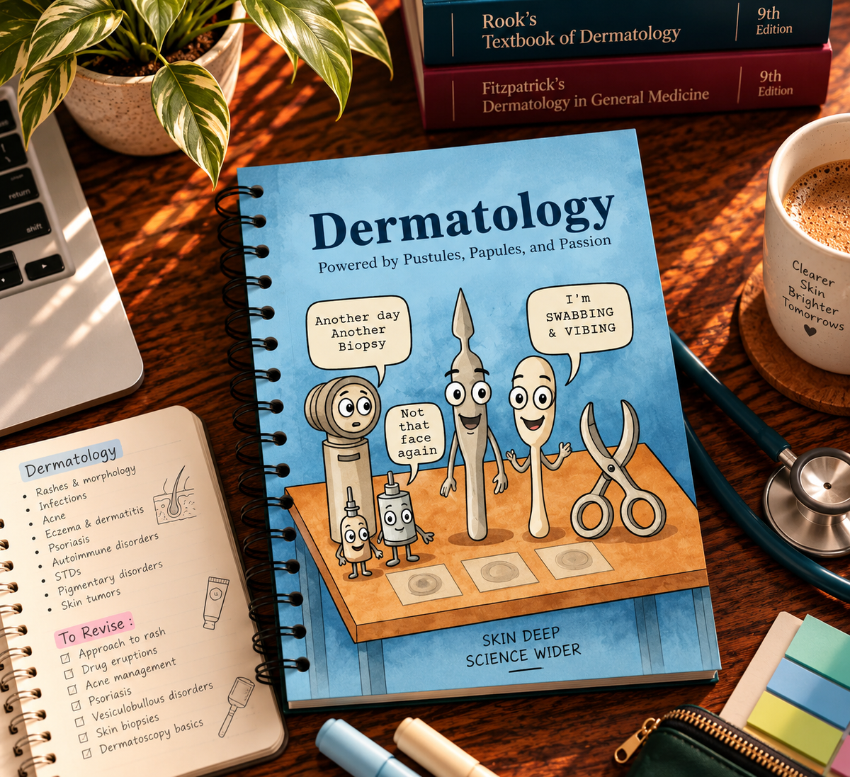 Dermatology Notebook – Subject-Themed A4 | Prescribed