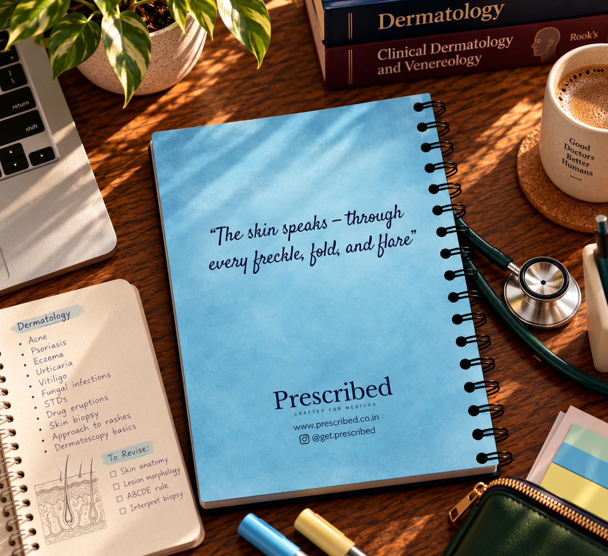 Dermatology Notebook – Subject-Themed A4 | Prescribed